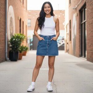 Levi's Icon Classic Blue Denim Mini Skirt